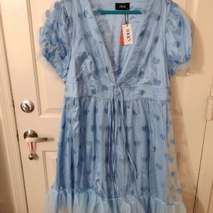 Blue sparkle heart dress 4x
